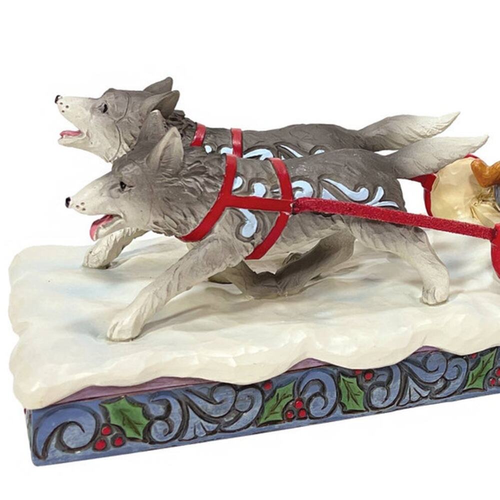 NIB! Enesco Jim Shore Heartwood Creek Santa Dog Sledding Figurine - Picture 4 of 9